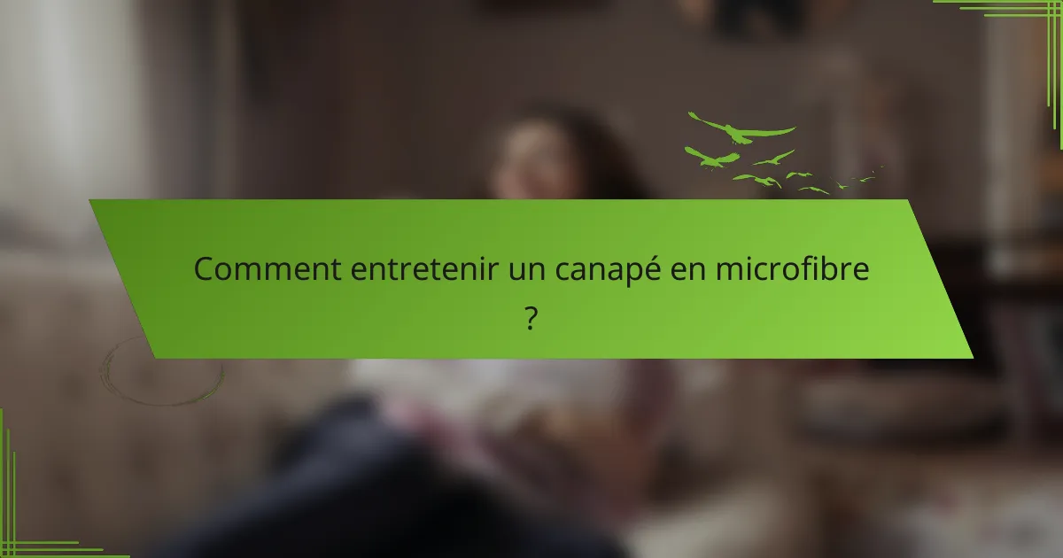 Comment entretenir un canapé en microfibre ?