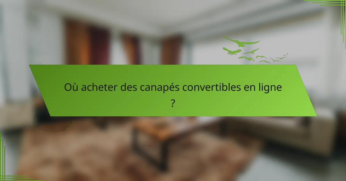 Où acheter des canapés convertibles en ligne ?
