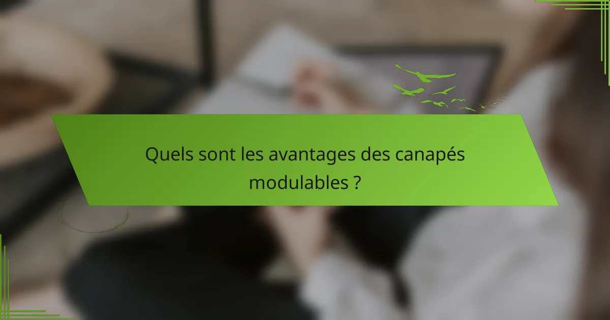 Quels sont les avantages des canapés modulables ?