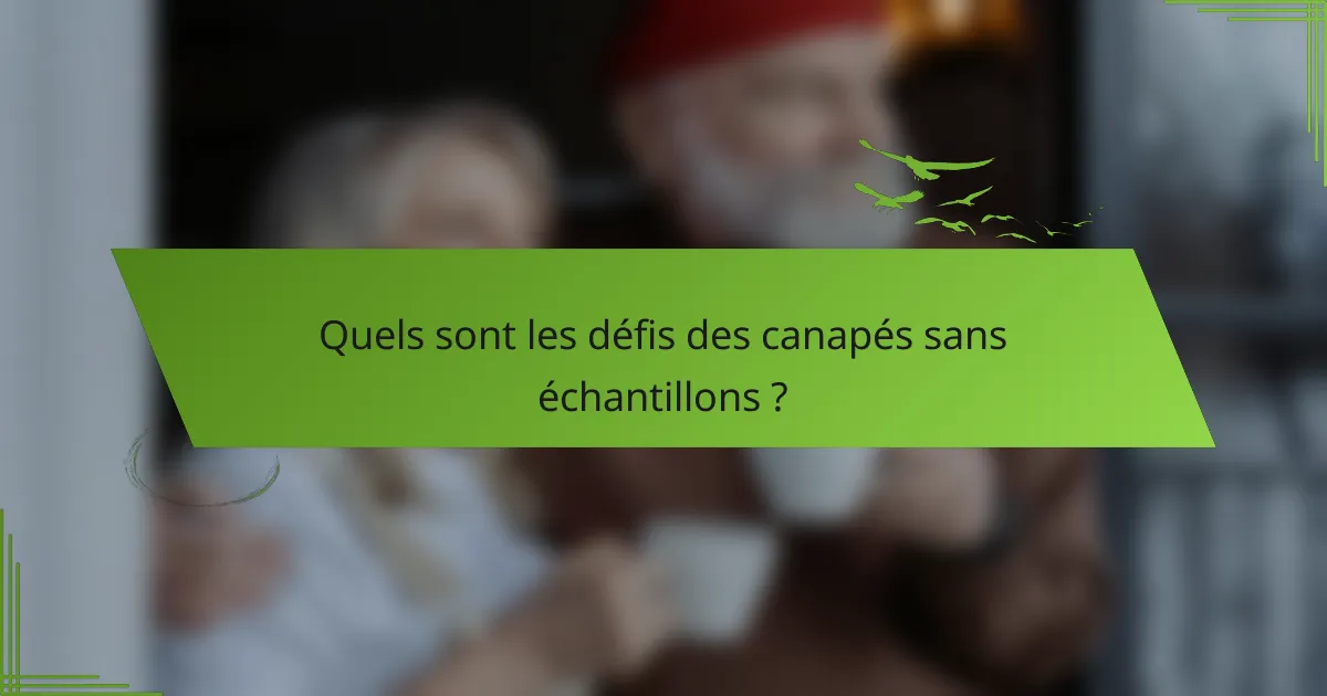 Quels sont les défis des canapés sans échantillons ?