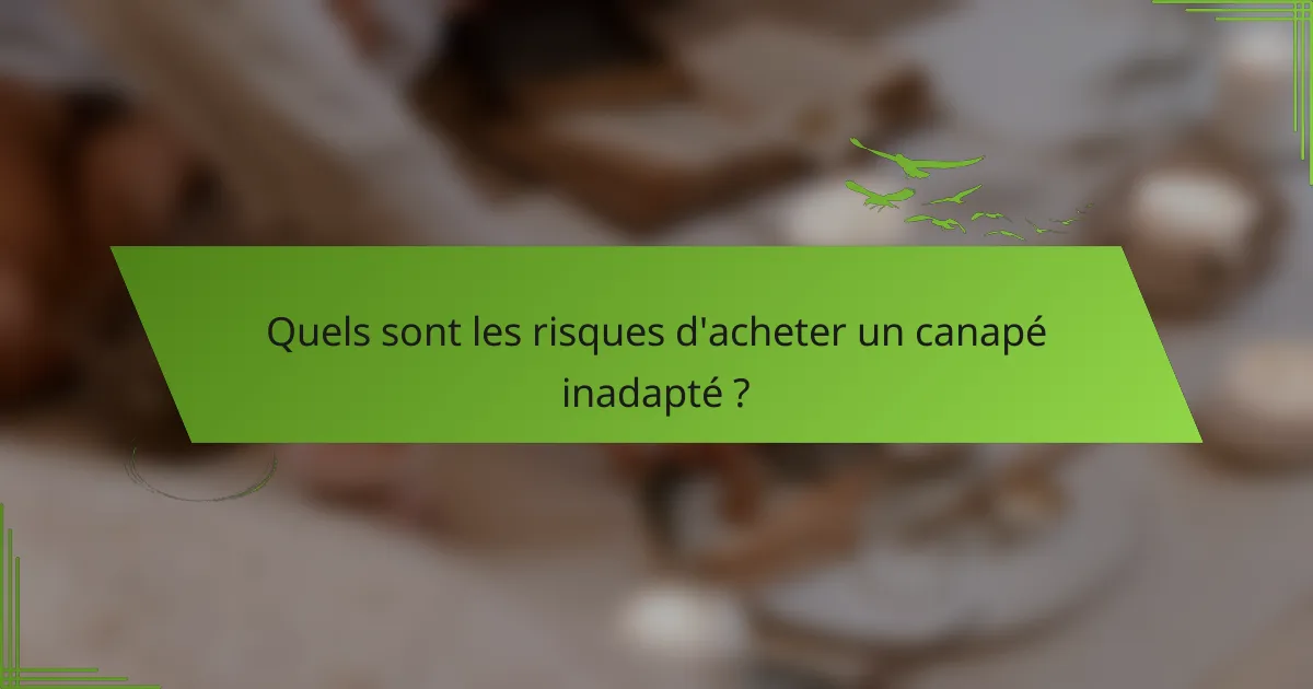 Quels sont les risques d'acheter un canapé inadapté ?